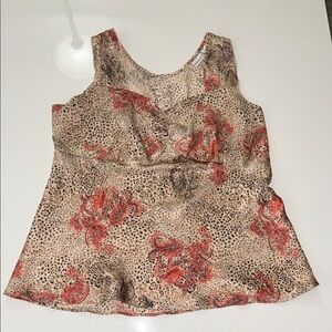 WOMENS TOP SHIRT FASHION BUG SIZE 18 W MESH TANK TOP LEOPARD PRINT